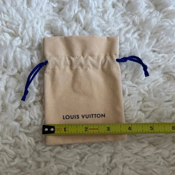 Louis Vuitton Tan Pouch with Blue Drawstrings - Picture 2 of 3